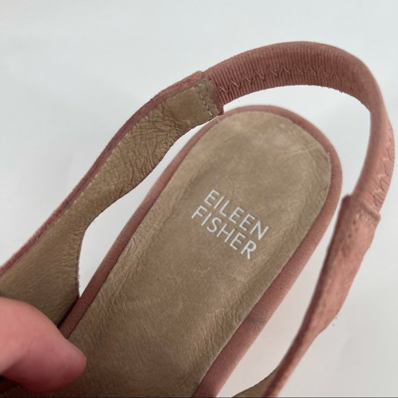 Eileen Fisher Women's Tan Slingback Wedge Shoes - Picture 3 of 7